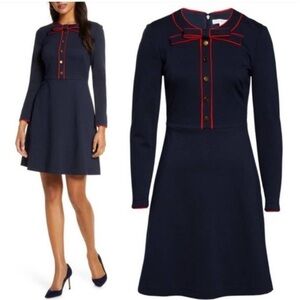 1901 Navy Blue A-Line Dress with Bow Size 4